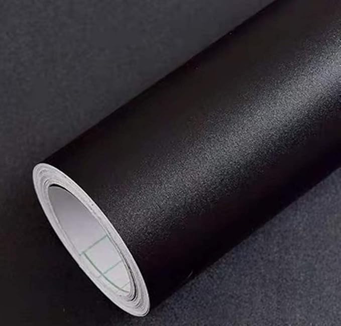 Yancorp 24"x194" Matte Black Contact Paper Peel and Stick Wallpaper Solid Black by YancorpHomeDecor