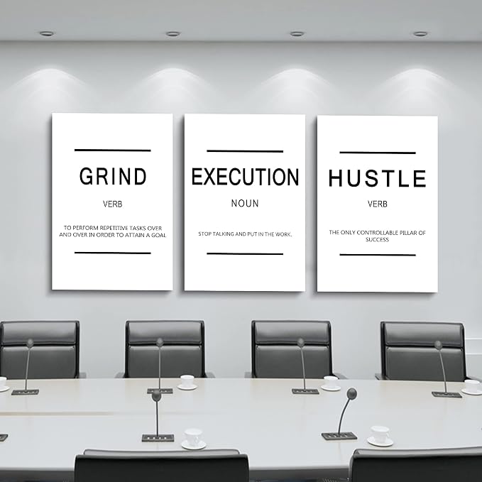 Framed Canvas Wall Art Success Quote, Office Wall Art, Positive Motivational - Image 2