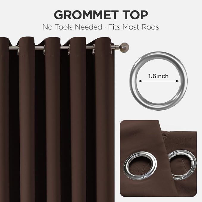 Joydeco Blackout Patio Sliding Door Curtains 108 Inches Long, Grommet Privacy - Image 7
