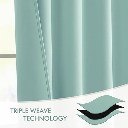 MIULEE Aqua Back Tab Blackout Curtains 72 Inches Long 2 Panels Set - Image 7