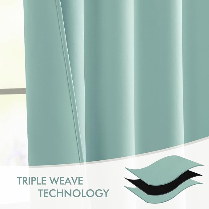 MIULEE Aqua Back Tab Blackout Curtains 108 Inch Long 2 Panels Set - Image 7