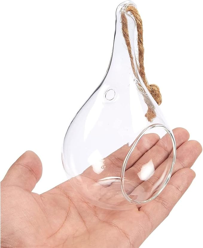 Juvale 5-Pack Hanging Glass Terrarium Containers - Air Plant Holder, Succulent Planter, Tea Light Candle Hangers (3.5x5 in)