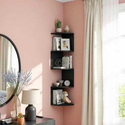 5-Tier Floating Corner Shelf Wall Mount, Heavy Duty Wall Corner Bookshelf - Image 8