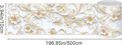 HOMETITUTE Wallpaper Border Peel and Stick Feather Texture Decorative Wall Trim - Image 3