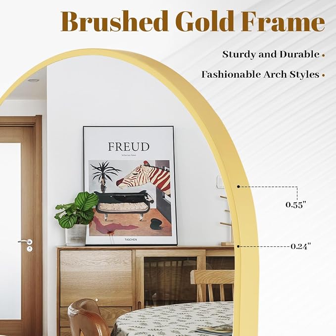 VooBang Arched Wall Mirror, 26 x 41 inch Arch Bathroom Mirror, Wall Mounted - Image 3