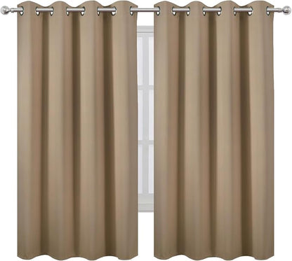 LEMOMO Natural Blackout Curtains 66 x 63 Inch Length/Set of 2 Curtain - Image 2