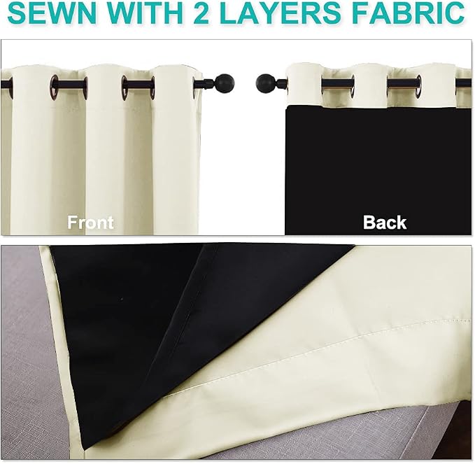 NICETOWN Cold Reducing Curtains, Thermal Insulated 100% Blackout Curtains - Image 5
