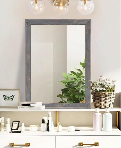 AAZZKANG Wooden Mirror Rectangle Rustic Mirrors - Image 4