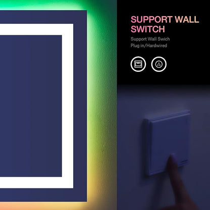 LOAAO 60”X30“ RGB LED Bathroom Mirror - Image 6
