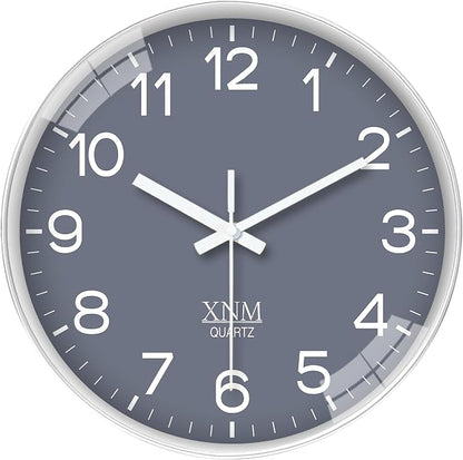 XNM Minimalist Wall Clocks Battery Operated Grey Analog Wall Clock by XNMwallclock