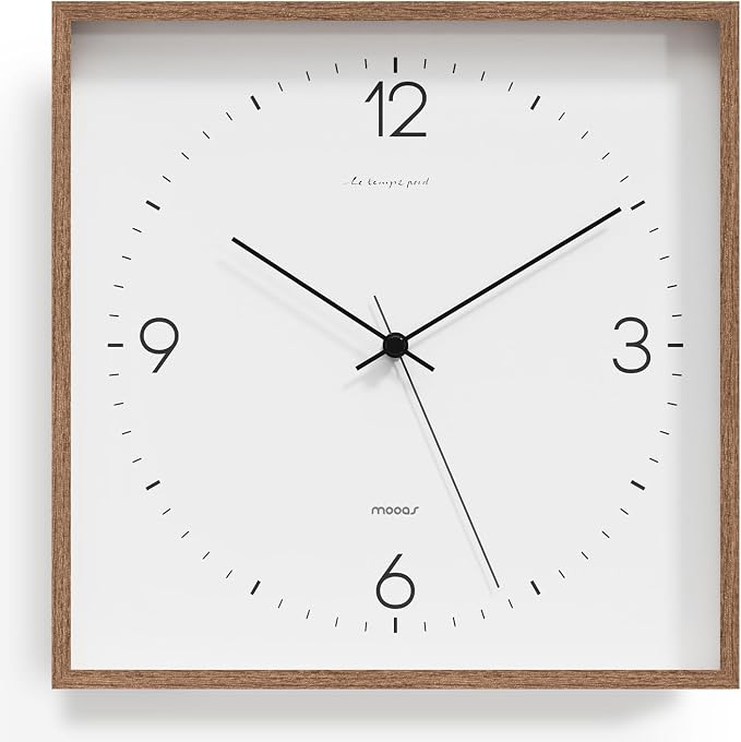 mooas Wooden Frame Flatwood Wall Clock by mooas