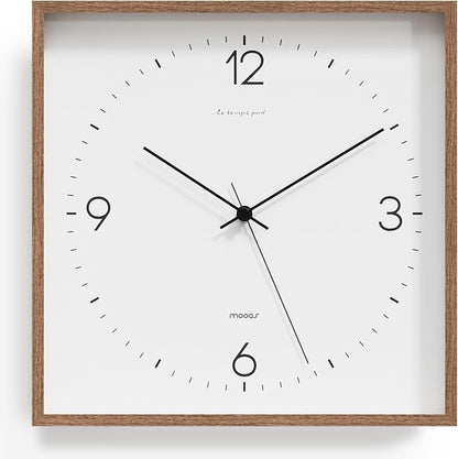 mooas Wooden Frame Flatwood Wall Clock by mooas