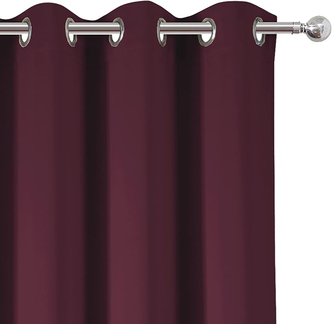 LEMOMO Burgundy Red Thermal Blackout Curtains/52 x 72 Inch/Set of 2 Panels Room - Image 7
