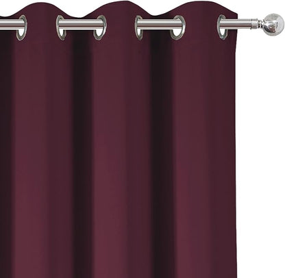 LEMOMO Burgundy Red Thermal Blackout Curtains/52 x 72 Inch/Set of 2 Panels Room - Image 7
