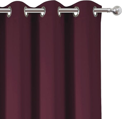 LEMOMO Burgundy Red Blackout Curtains 66 x 63 Inch Length/Set of 2 Curtain - Image 7