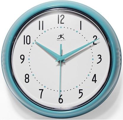 Infinity Instruments LTD. Retro 9 inch Silent Sweep Non-Ticking Mid Century by InfinityInstruments