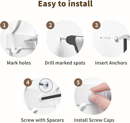 GWAAZXGZ White Coat Rack Wall Mount - Image 7
