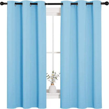 NICETOWN Light Blue Curtains for Nursery, Thermal Insulated Grommet Room - Image 2