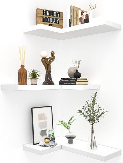 NATURE'S SOURCE Floating Corner Shelves by NATURESSOURCE