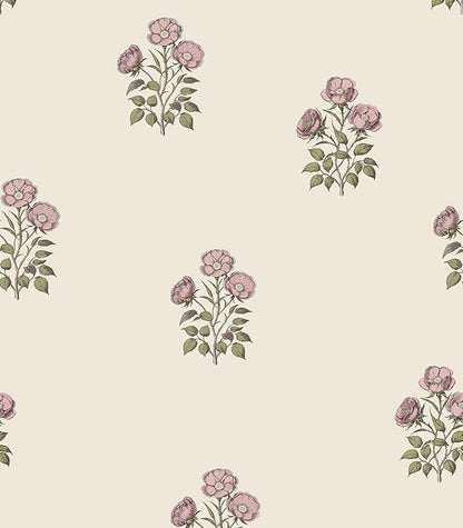 Beige Floral Wallpaper Vintage Rose Peel and Stick Wallpaper Waterproof Contact by LUKUUI