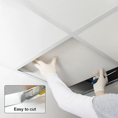 Smooth White Drop Ceiling Tile 2ft x 4ft, Ceiling Panel 24 x 48in – Waterproof - Image 8