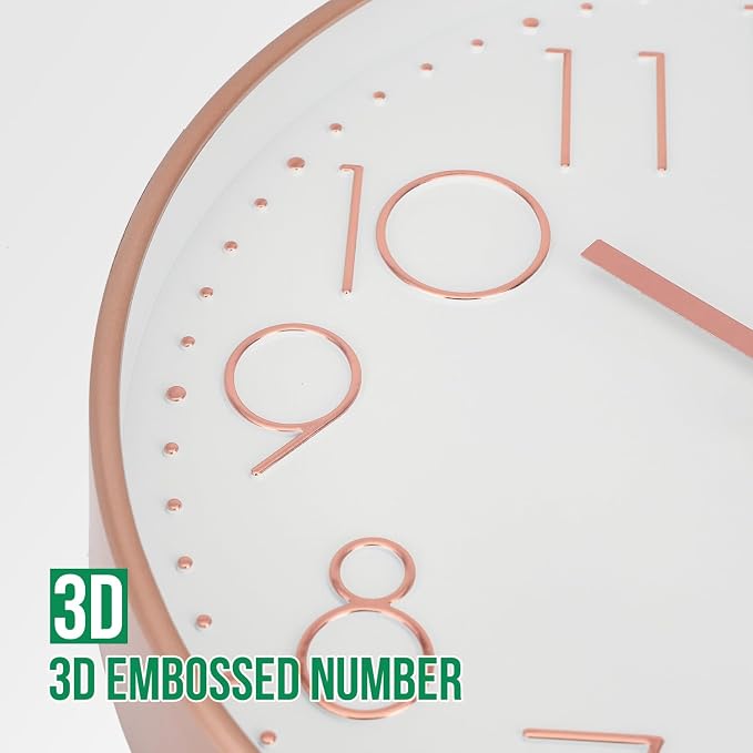 Wall Clock 10 Inch Non-Ticking Silent Modern Simple Style Round Decor Clock - Image 6