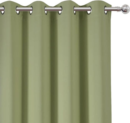 LEMOMO Blackout Curtains 52 x 90 inches Long Sage Green Curtains Set of 2 - Image 6