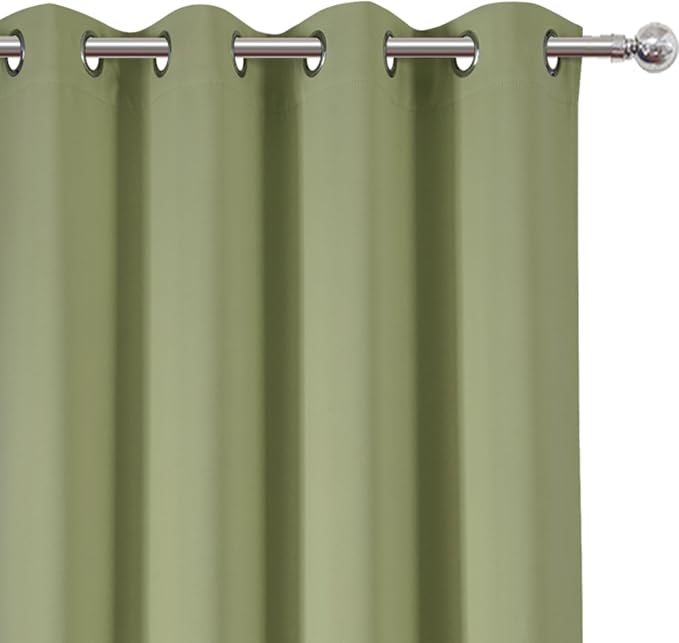 LEMOMO Sage Green Thermal Blackout Curtains/52 x 54 Inch/Set of 2 Panels Room - Image 6