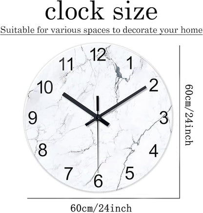 Extra Large Marble Decorative Wall Clocks Battery Operated 24 Inch Modern - Image 3