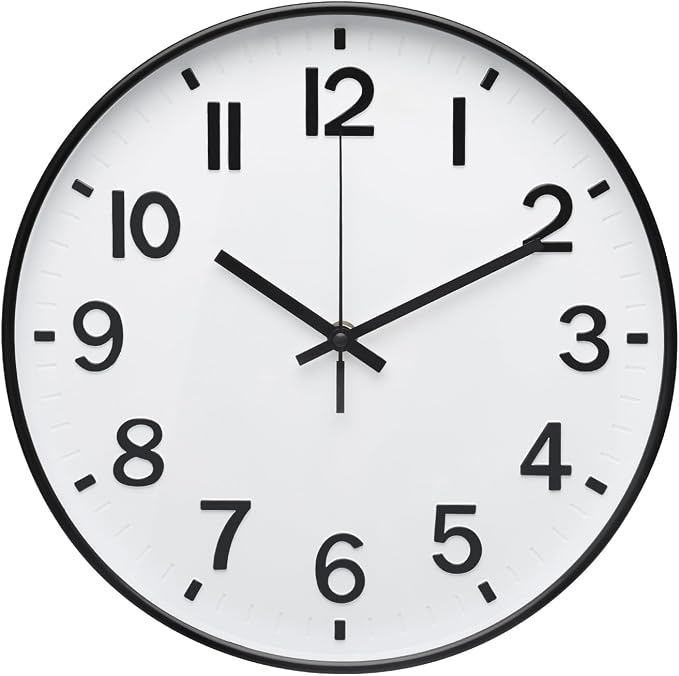 Wall Clock Modern Simple Quartz Decorative Clock Non-Ticking Silent Battery by BAKBRAND