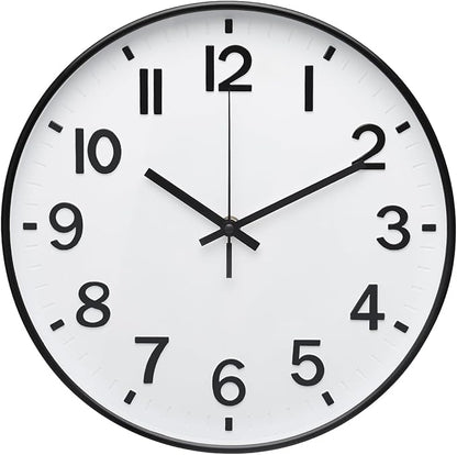 Wall Clock Modern Simple Quartz Decorative Clock Non-Ticking Silent Battery by BAKBRAND