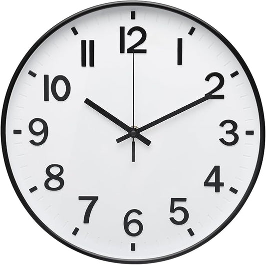 Wall Clock Modern Simple Quartz Decorative Clock Non-Ticking Silent Battery by BAKBRAND