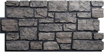 EverStone Cobblestone Faux Stone Panel, Lunar Color by EkenaMillwork