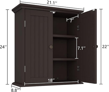 ChooChoo Bathroom Wall Cabinet, Over The Toilet Space Saver Storage Cabinet - Image 3