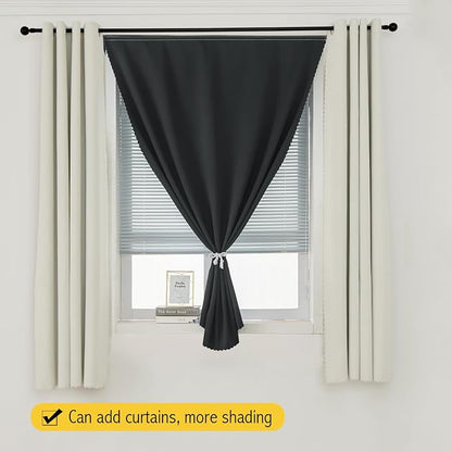 Thermal Blackout Curtains with Self-Adhesive Tape, No Rod No Drill Easy Install - Image 8