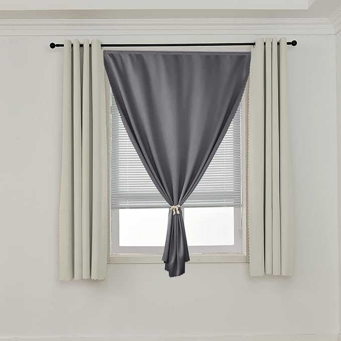 AJAZZ 100% Blackout Stick Curtain Portable Blackout Curtains Adhesive Curtains - Image 7
