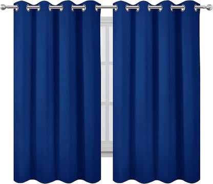 LEMOMO Royal Blue Blackout Curtains 66 x 63 Inch Length/Set of 2 Curtain - Image 2