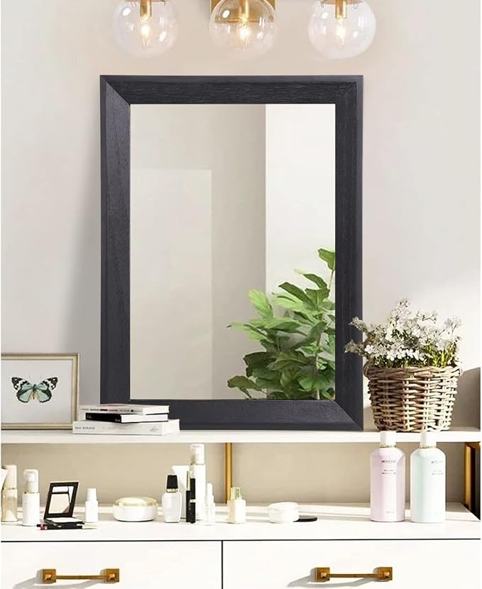 AAZZKANG Black Mirrors for Wall Rectangle Wood Framed Large 26"x18" Decorative - Image 4