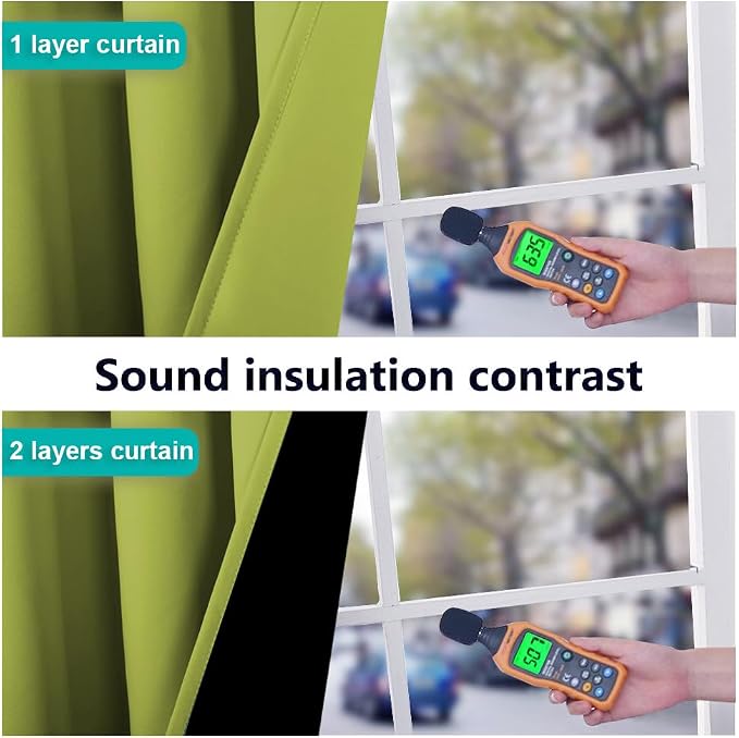 NICETOWN 100% Blackout Window Curtain Panels, Fresh Green, 2 Pieces, 62-inch - Image 3