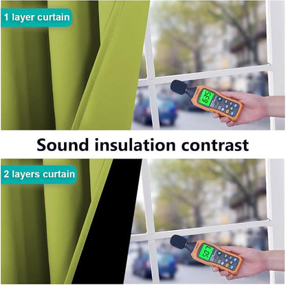 NICETOWN Full Shade Curtain Panels, Fresh Green, Pair of Thermal Insulated & - Image 4