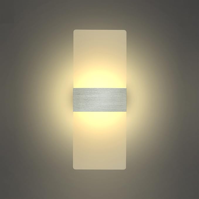 KICAAO Modern Wall Sconces Set of Two, Led Wall Light 10w, 2700k Warm Light Up - Image 2