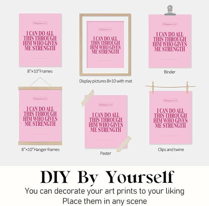 Locomiss Pink Christian Wall Art Decor Posters, Modern Bible Verse Prints - Image 6