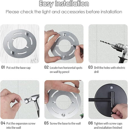 Rocollos Rechargeable Wall Mounted Lighted Makeup Mirror, 8 Inch Double-Sided - Image 8