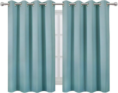 LEMOMO Stone Blue Thermal Blackout Curtains/52 x 45 Inch/Set of 2 Panels Room - Image 2