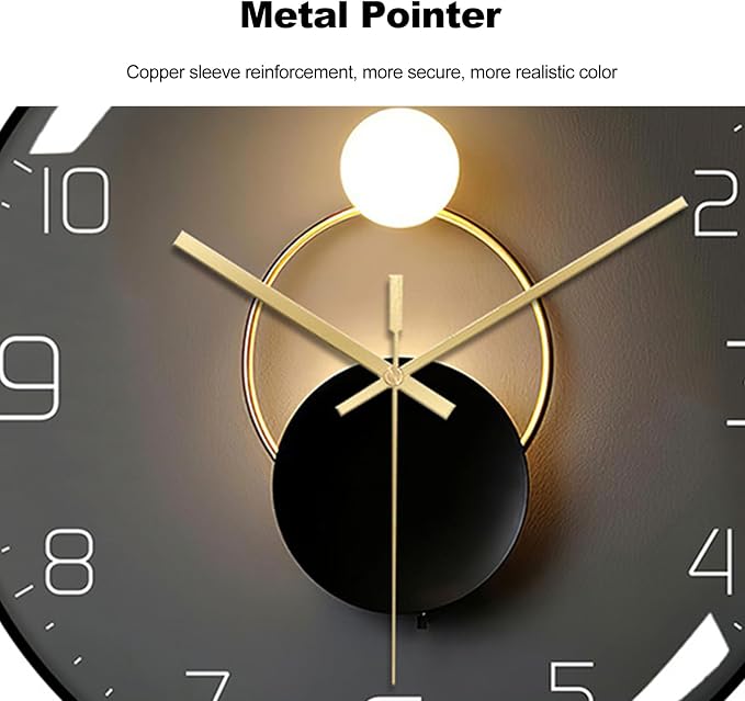 Ergocar Silent Metal Art Deco Clock, Non-Ticking - Image 5