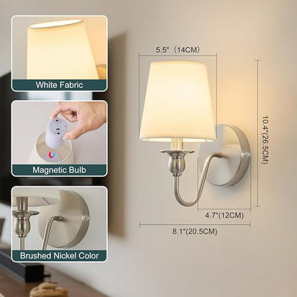 Battery Operated Wall Sconces set of Two, Rechargeable Wall Sconce - Image 6
