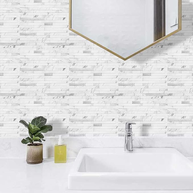 AULIGET 40 Sheets Faux Stone Peel and Stick Backsplash - Image 4