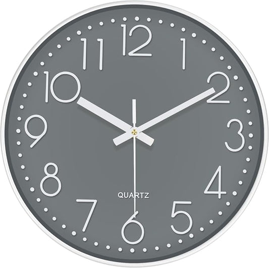 Wall Clock, Silent Wall Clocks Battery Operated 10 Inch Modern Non Ticking by MABPEDO