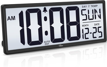 WallarGe Backlight Digital Wall Clock Battery Operated - by WallarGe