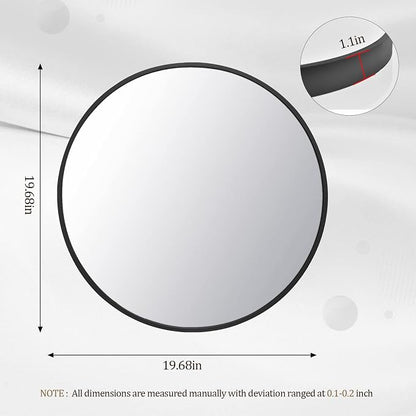 HARRITPURE Round Mirror 19.6" Black Wall Mounted Circle Mirror - Image 5